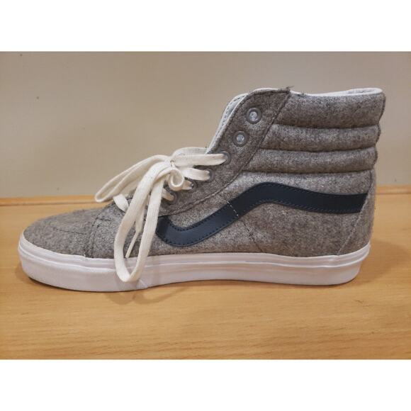 Vans Sk8-Hi Reissue Varsity Skateboarding Shoes Sz 9 men 10.5 women Grey - Picture 9 of 12